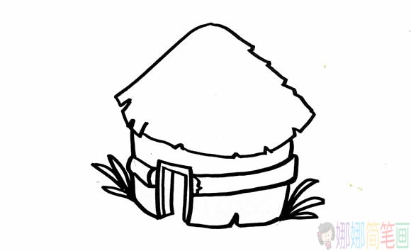 稻草屋简笔画图片教程