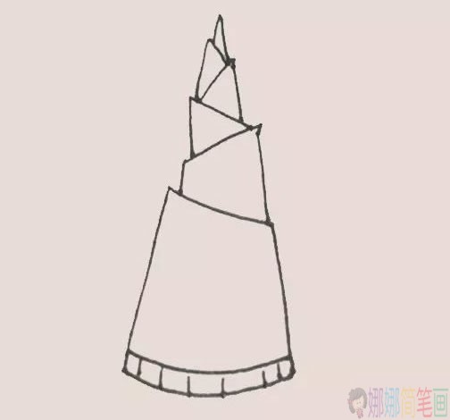 卡通版竹笋简笔画画法步骤图解教程