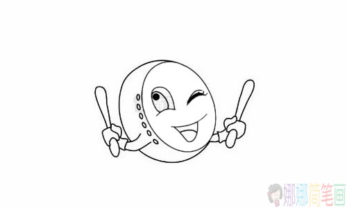 玩具鼓简笔画步骤,玩具鼓简笔画图片大全