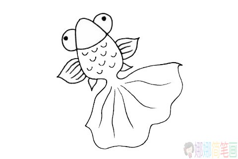 卡通金鱼简笔画步骤,金鱼简笔画图片大全