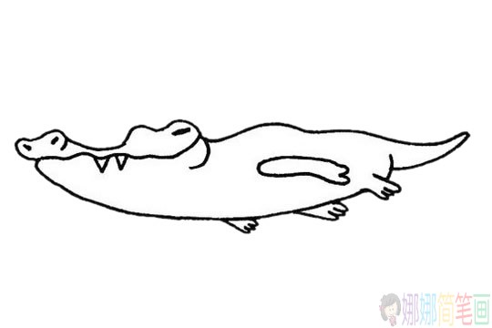 简单的卡通鳄鱼简笔画画法,可爱的鳄鱼简笔画图片大全