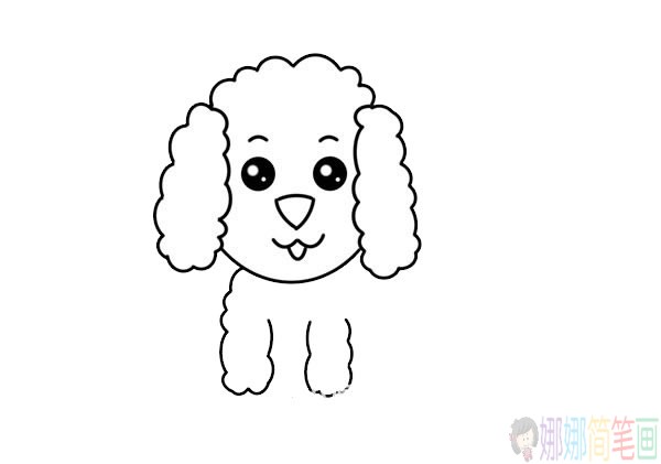 可爱泰迪犬简笔画画法步骤图片
