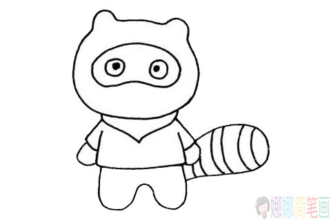 浣熊简笔画的画法步骤图片大全