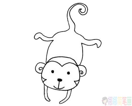 简笔画猴子的画法,猴子简笔画图片大全