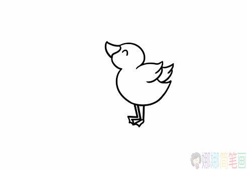 鹅妈妈和小鹅宝宝的简笔画,大白鹅简笔画图片