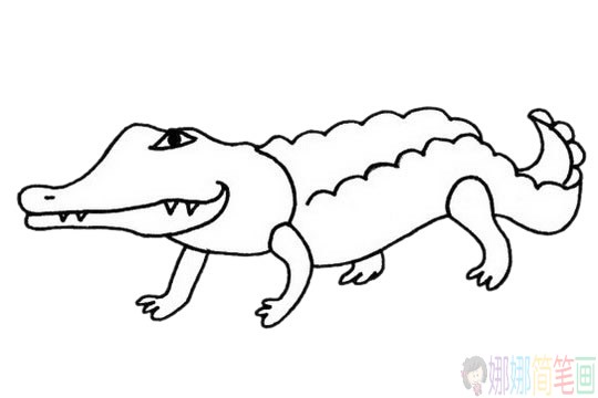 简单的卡通鳄鱼简笔画画法,可爱的鳄鱼简笔画图片大全