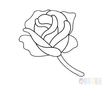 玫瑰花简笔画分步骤画法