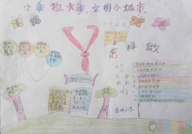 简单好看的文明小城市手抄报图片,小手拉大手文明出行