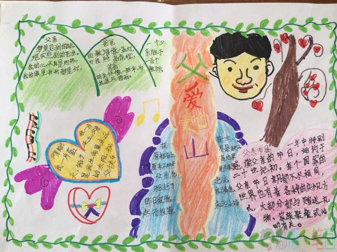 父爱如山父亲节快乐手抄报优秀作品图片大全