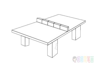 乒乓球桌简笔画步骤,乒乓球桌简笔画图片大全