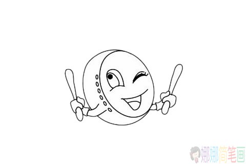 玩具鼓简笔画步骤,玩具鼓简笔画图片大全
