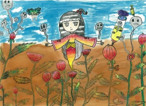 禁毒主题儿童画优秀作品鉴赏