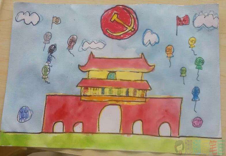 建党节主题儿童画图片