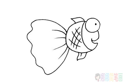 卡通金鱼简笔画步骤,金鱼简笔画图片大全