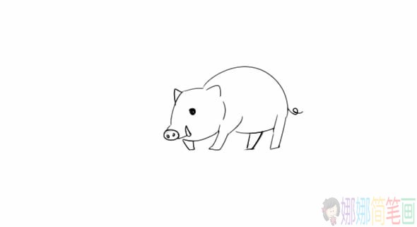 豪猪简笔画怎么画,带刺豪猪简笔画步骤手绘教程