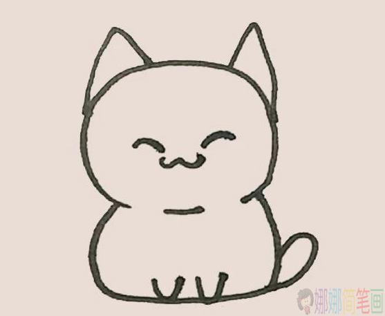 简笔画橘猫彩色,橘猫简笔画步骤图