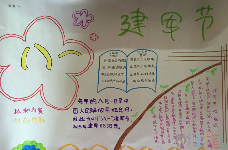 关于建军节手抄报,建军节手抄报简单漂亮