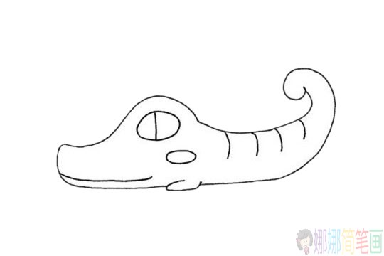 简单的卡通鳄鱼简笔画画法,可爱的鳄鱼简笔画图片大全