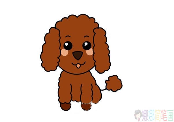 可爱泰迪犬简笔画画法步骤图片