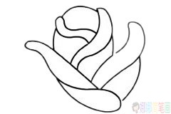 玫瑰花简笔画分步骤画法