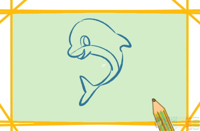 水精灵小海豚简笔画原创教程步骤