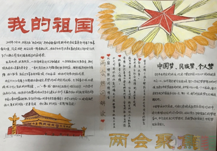 聚焦两会手抄报内容,聚焦两会手抄报2020