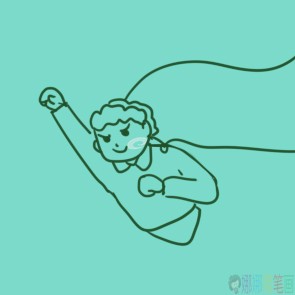可爱的父亲节爸爸是超人简笔画图片教程