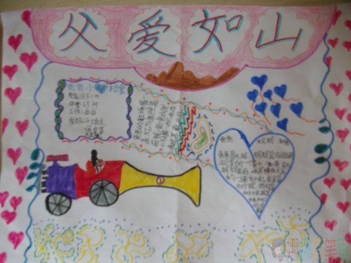 父爱如山父亲节快乐手抄报优秀作品图片大全