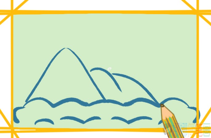 风景之高山简笔画图片教程