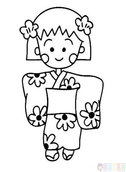 樱桃小丸子简笔画线稿