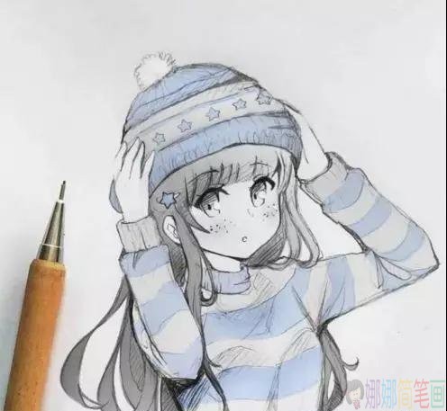 漂亮的动漫少女手绘图片
