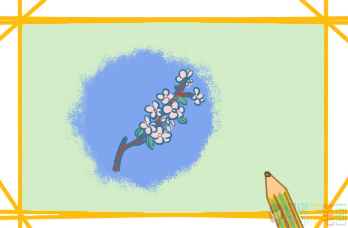 粉红色桃花简笔画教程