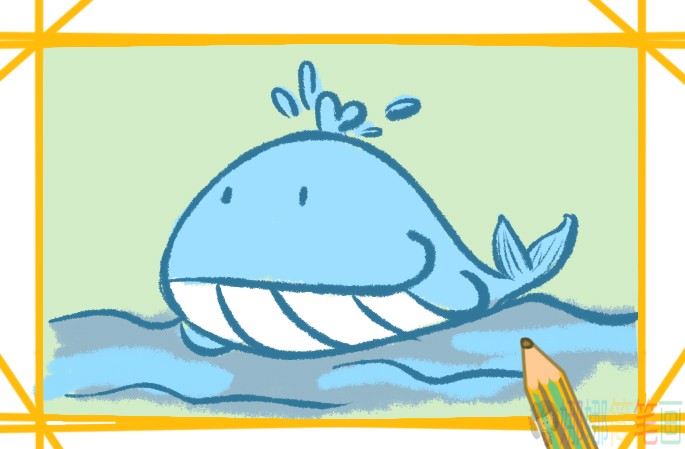 海里的鲸鱼简笔画图片