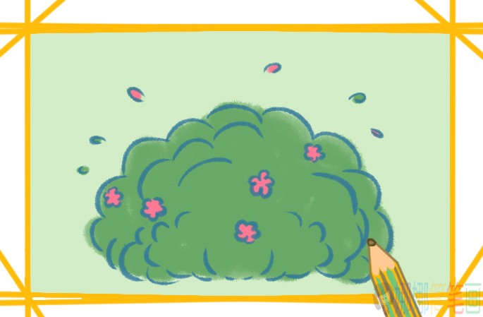 简单好看的草丛简笔画