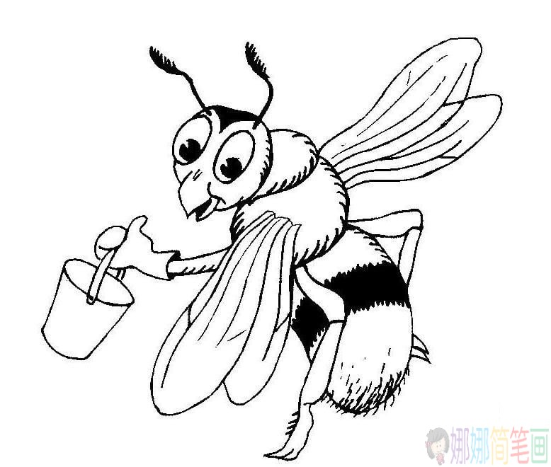 采蜜的小蜜蜂简笔画图片