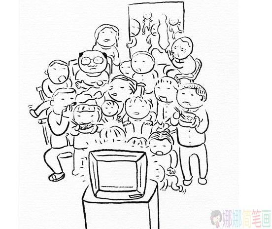 相亲相爱一家人简笔画图片