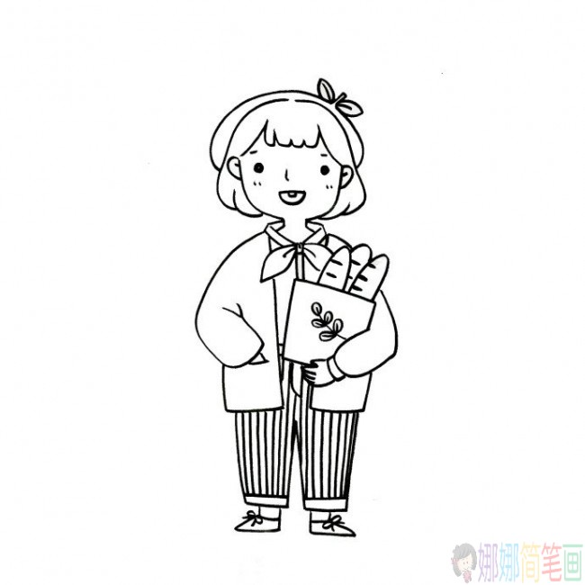 时尚女孩人物简笔画大全