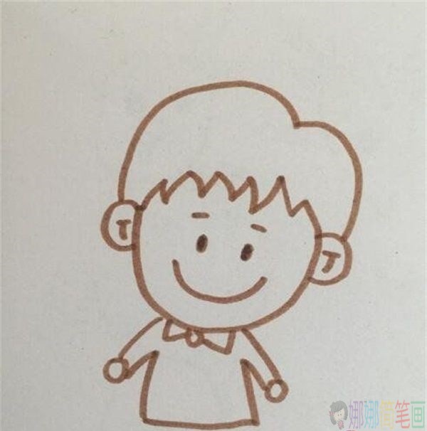 简单的小男孩简笔画图片