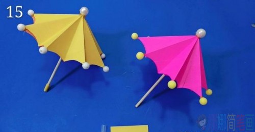 迷你折纸雨伞教程图