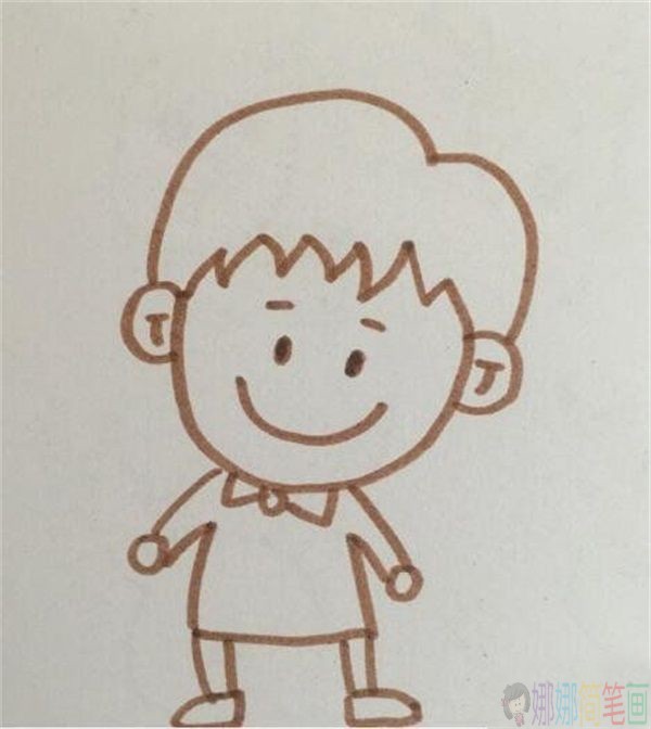 简单的小男孩简笔画图片