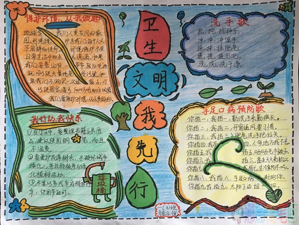卫生文明手抄报图片