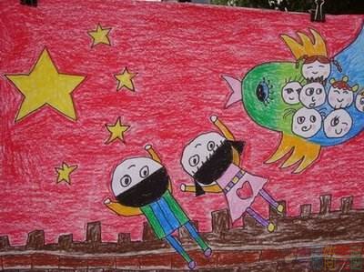 我爱祖国主题儿童绘画图片