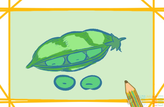 蔬菜豌豆简笔画