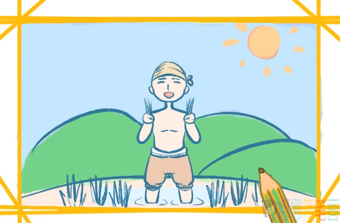种地的农民人物简笔画