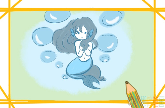 美人鱼幼儿简笔画教程