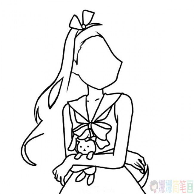 可爱的动漫少女简笔画教程