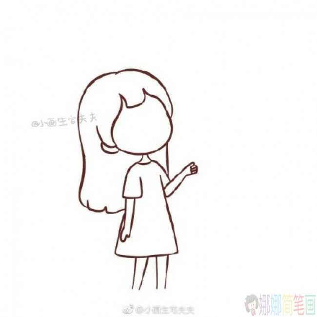 漂亮的女孩简笔画,女孩简笔画步骤图