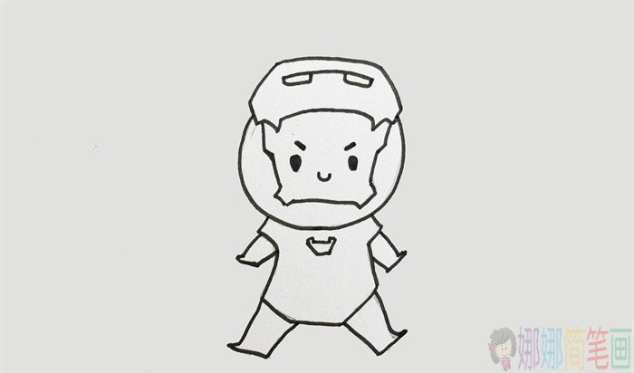Q版钢铁侠简笔画步骤图