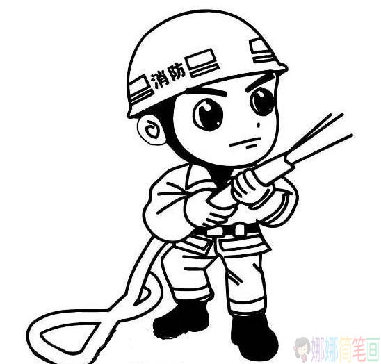 消防员幼儿简笔画图片