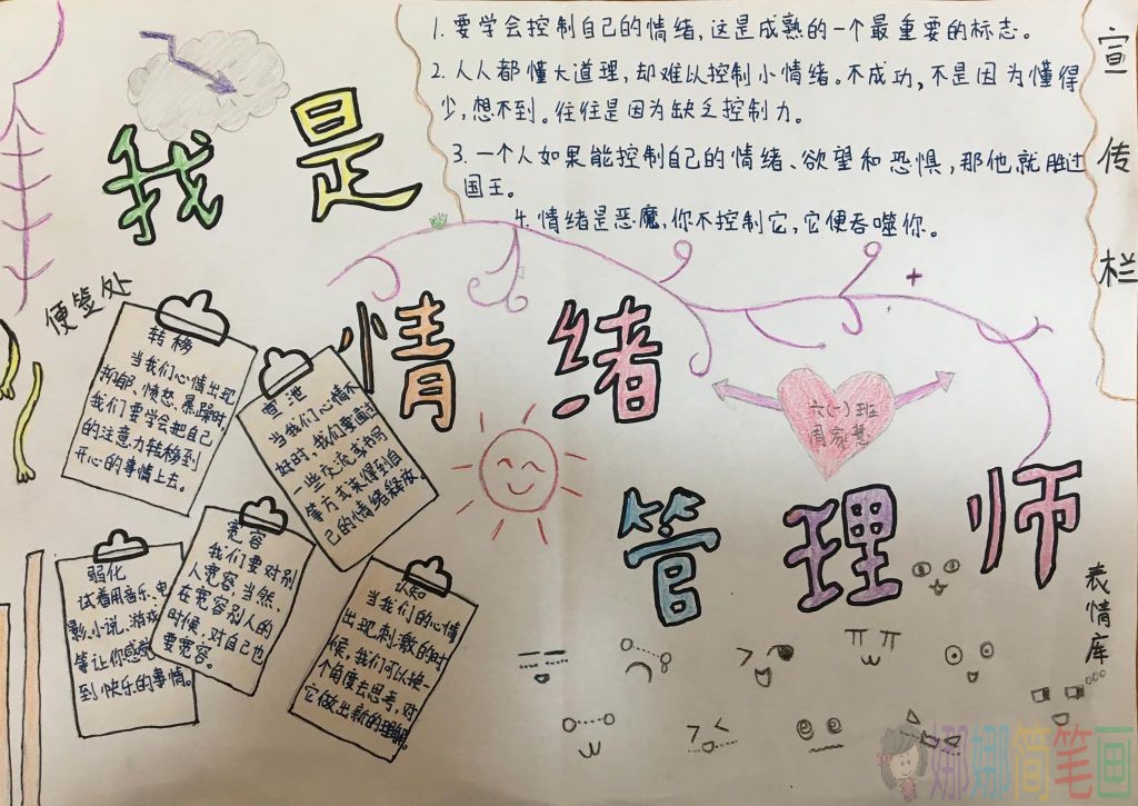 我是情绪管理师手抄报
